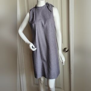 Ann Taylor Factory Purple And Navy Herringbone Midi Dress 6
